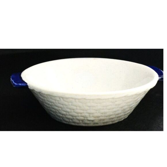 Other - Vintage Metlox Provincial Blue Dish With Handles Poppytail Basket Weave